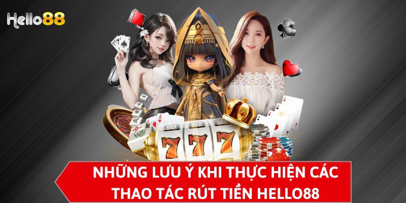 Những lưu ý khi thực hiện các thao tác rút tiền HELLO88